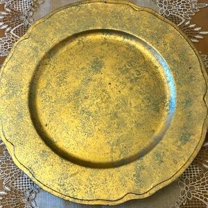 Elegant Hand Painted Unique Gold Charger Plate